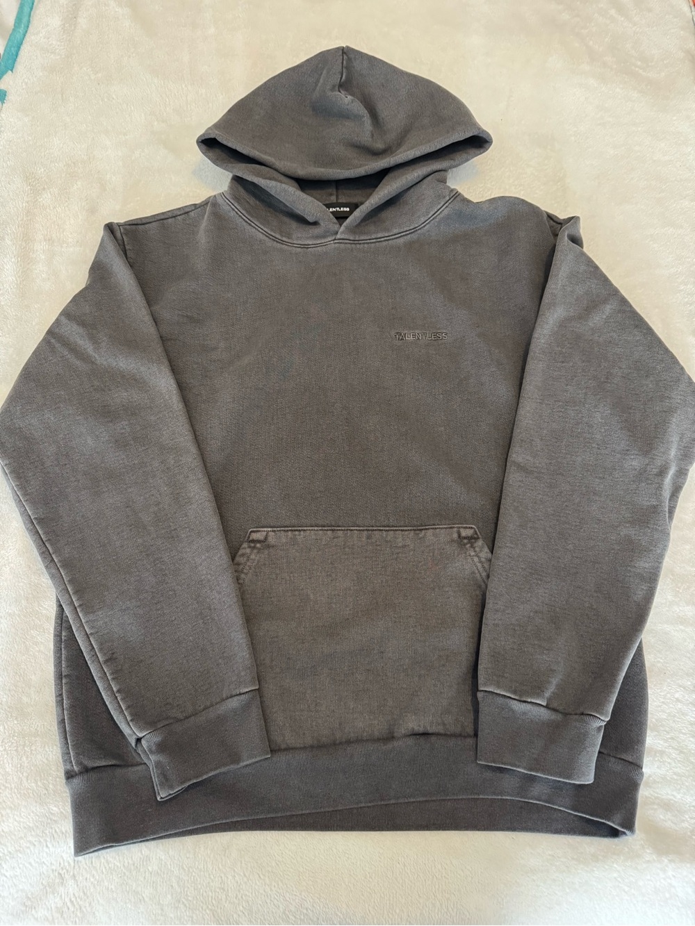 TALENTLESS Men’s Hoodie. Heavyweight. Acid wash. Size L